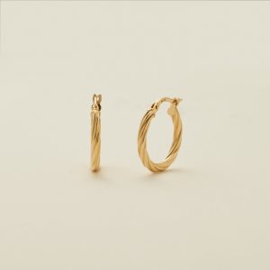 14k Twisted Hoop Earrings