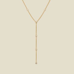 CZ Poppy Lariat Necklace