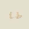 CZ Poppy Climber Stud Earrings