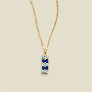 Turquoise and Lapis Pendant Necklace